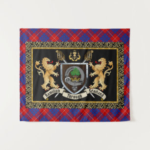Hamilton Clan Badge & Motto w/Lions Wandkleed
