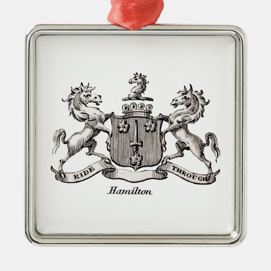 HAMILTON FAMILY CREST METALEN ORNAMENT (Voorkant)