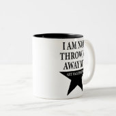 Hamilton - ik gooi niet weg met mijn schotel tweekleurige koffiemok (Voorkant rechts)