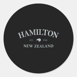 Hamilton Nieuw-Zeeland Hamilton Nz Grafische Print Ronde Sticker