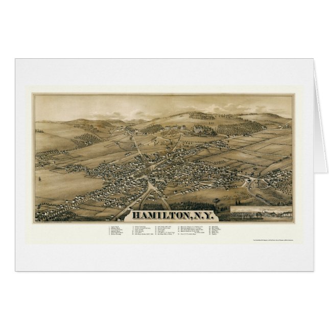 Hamilton, NY Panoramic Map - 1885 (Voorkant Horizontaal)
