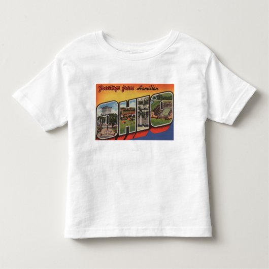 Hamilton, Ohio - Grote Letter-scènes Kinder Shirts (Voorkant)