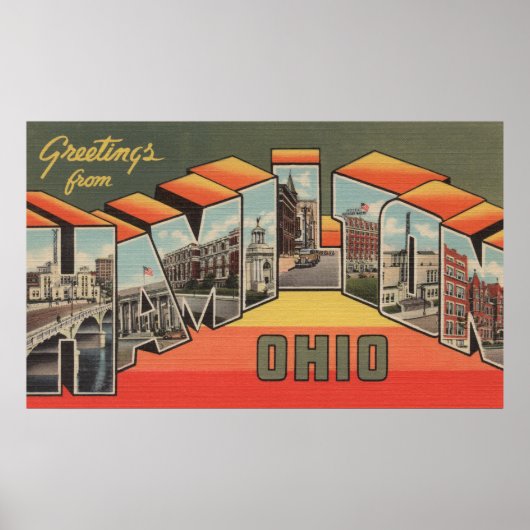 Hamilton, Ohio - Grote Letter-scènes Poster (Voorkant)
