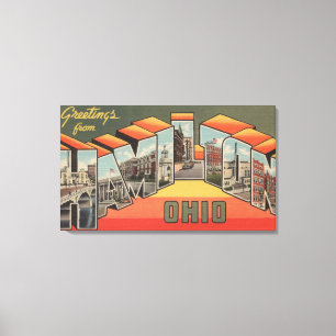 Hamilton, Ohio - Large Letter Scenes 2 Canvas Afdruk