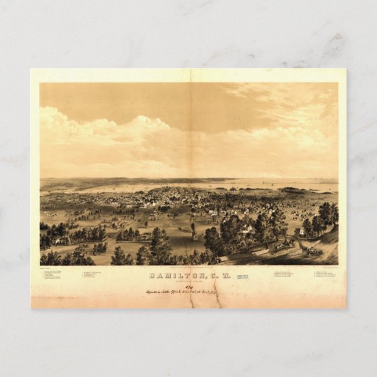 Hamilton, Ontario, Canada (1859) Briefkaart (Voorkant)
