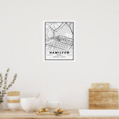Hamilton Ontario Canada Travel City Map Poster (Cuisine)