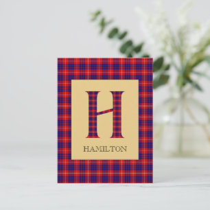Hamilton Tartan Monogram H  Briefkaart