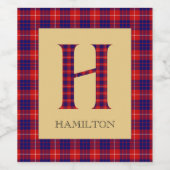 Hamilton Tartan Monogram H Wijn Etiket (Enkel label)