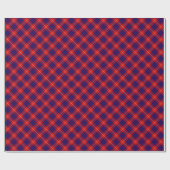 Hamilton tartan red blue paars plaid cadeaupapier (Vlak)