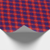 Hamilton tartan red blue paars plaid cadeaupapier (Hoek)