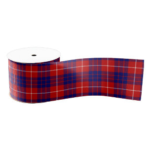 Hamilton tartan red blue paars plaid grosgrain lint
