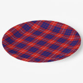Hamilton tartan red blue paars plaid papieren bordje (Gekanteld)