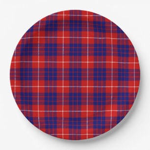 Hamilton tartan red blue paars plaid papieren bordje
