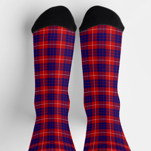 Hamilton tartan red blue paars plaid sokken (Top)