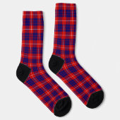 Hamilton tartan red blue paars plaid sokken (Rechts)