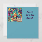  HAMISH ~ Carte d'anniversaire ~ Violet Bleu ~ (Dos)