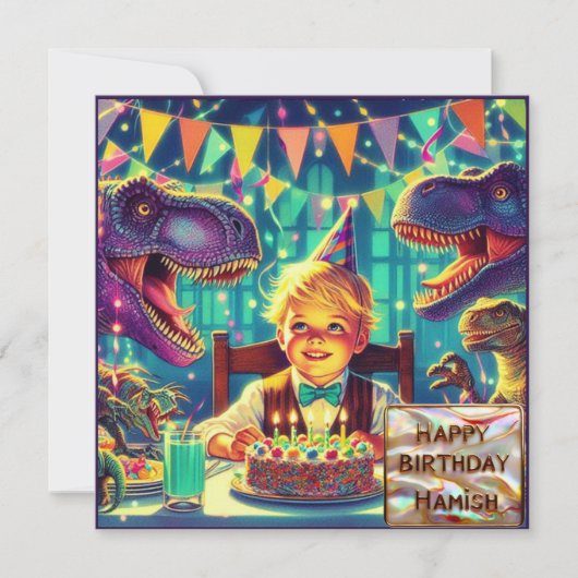  HAMISH ~ Carte d'anniversaire ~ Violet Bleu ~ (Devant)