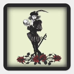 Hamlet De Bard Lime Groen Vierkante Sticker