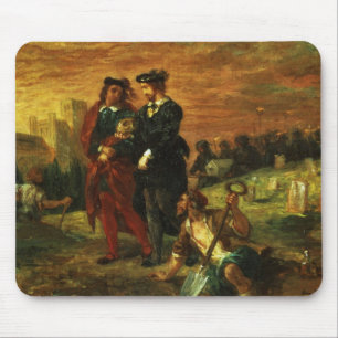 Hamlet en Horatio op het kerkhof, 1859 (olie op c Muismat