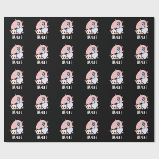 Hamlet Funny Shakepear Baby Pig Pun Dark BG Cadeaupapier (Vlak)