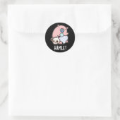 Hamlet Funny Shakepear Baby Pig Pun Dark BG Ronde Sticker (Tas)