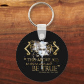 Hamlet "own self be true" Citaat (Gold Version) Sleutelhanger (Voorkant)