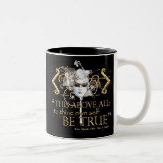 Hamlet "own self be true" Citaat (Gold Version) Tweekleurige Koffiemok
