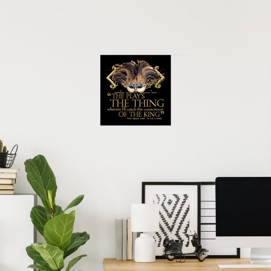 Hamlet Play Quote (Gold Version) Poster (Thuiskantoor)