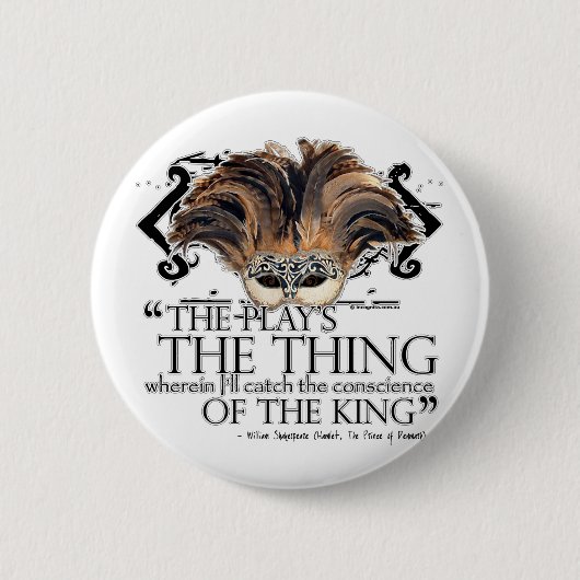 Hamlet Play Quote Ronde Button 5,7 Cm (Voorkant)