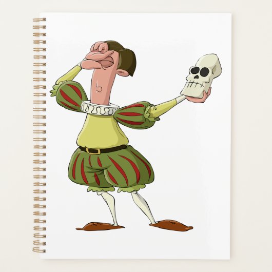 Hamlet Shakespeare Acteur Drôle Tenant un Crâne (Devant)
