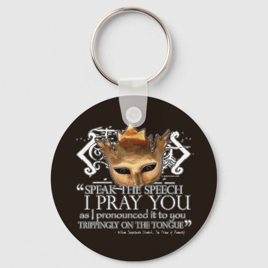 Hamlet "Spreek de toespraak ..." Sleutelhanger (Voorkant)