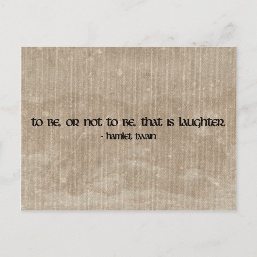 Hamlet Twain grappige quote briefkaart (Voorkant)