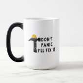 Hammer - Don't Panic I'll Fix It Mug Magische Mok (Links)