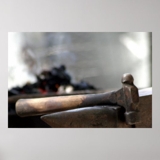 Hammer en aambeeld poster (Voorkant)