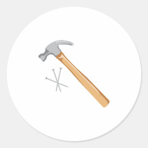 Hammer en Nails Ronde Sticker
