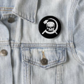 Hammer en Sickle met Skull Ronde Button 5,7 Cm (In situ)