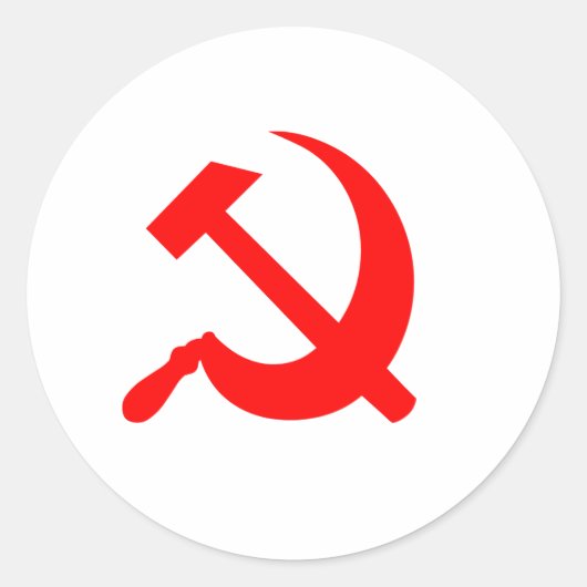 Hammer en Sickle Ronde Sticker (Voorkant)