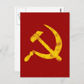 Hammer en Sickle (versleten blik) Briefkaart (Voorkant / Achterkant)