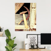 Hammer en sikkel - communistisch symbool poster (Thuiskantoor)