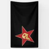Hammer en sikkel in de rode ster spandoek (Verticaal)