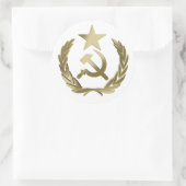 Hammer en sikkel ronde sticker (Tas)