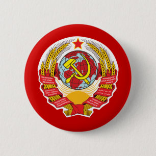 Hammer en sikkel uit de Sovjet-Unie Ronde Button 5,7 Cm