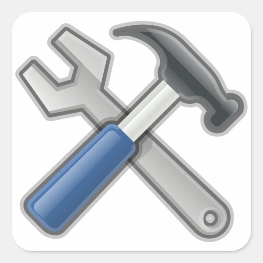 Hammer en WFrench Vierkante Sticker (Voorkant)