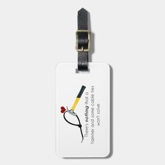 Hammer en zap-riem bagagelabel (Voorkant verticaal)