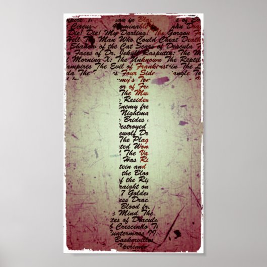 Hammer Films Hammer Poster est rouge, noir, Sepia (Devant)