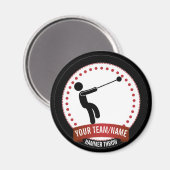 Hammer gooit zwarte witte rode naam magnet magneet (Voorkant / Achterkant)