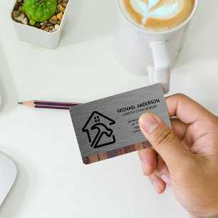 Hammer Home Logo Metaalhout Visitekaartje