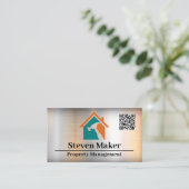 Hammer House Logo | reparateur | QR gecodeerd Visitekaartje (Staand voorkant)