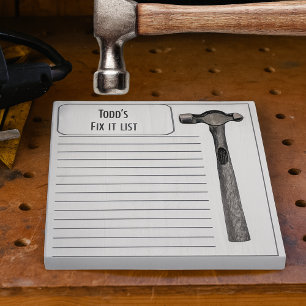 Hammer it out Fix it Chore List Monogram Notitieblok
