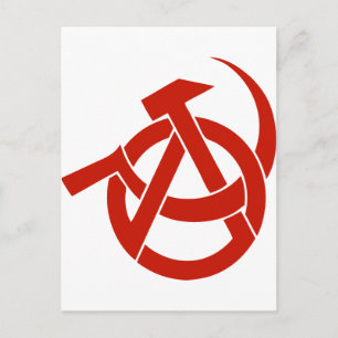 HAMMER SICKLE ANARCHY LOGO BRIEFKAART